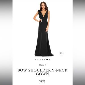 Mac Duggal - Bow Shoulder V-Neck Gown (Never Worn w/ Tags)